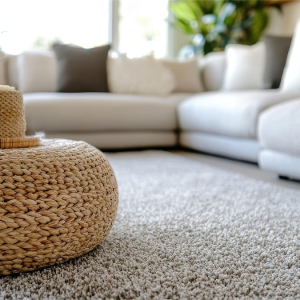 szary dywan w salonie