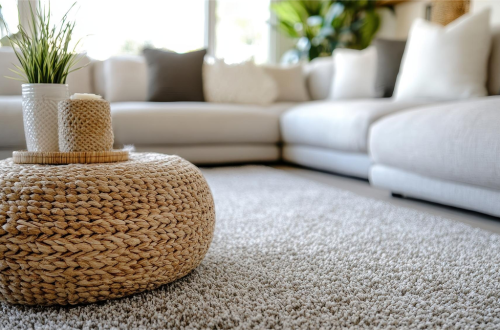 szary dywan w salonie